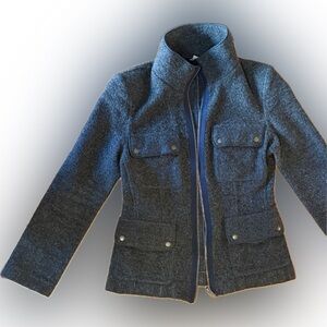 Vintage Wool Jacket Chic Classic Grey european